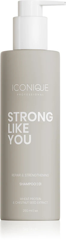 ICONIQUE Professional STRONG LIKE YOU Shampoo Reparador e Fortalecedor Regenerador para Cabelos Danificados