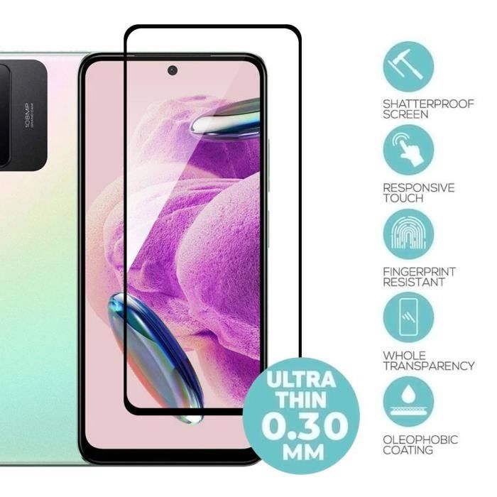 Pellicola protettiva per schermo - EFConnection - Redmi Note 12S - Vetro temperato - Confezione da 3 - Resistente ai graffi