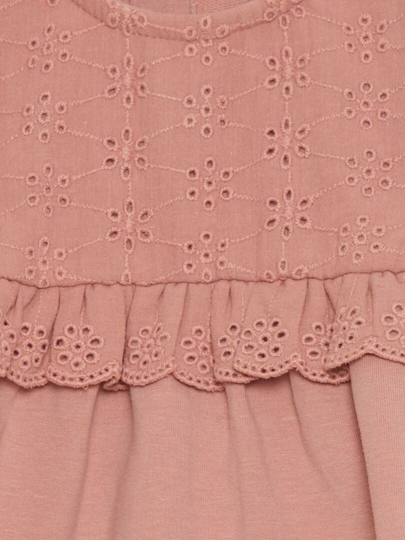 Vestido de lã com bordado em ponto inglês - ROSA
