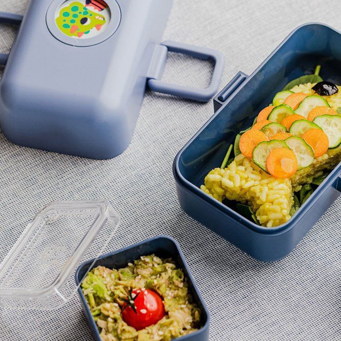 Children's Lunch Box - MONBENTO - 3 Compartments - Sans BPA - MB Tresor Bleu Infinity