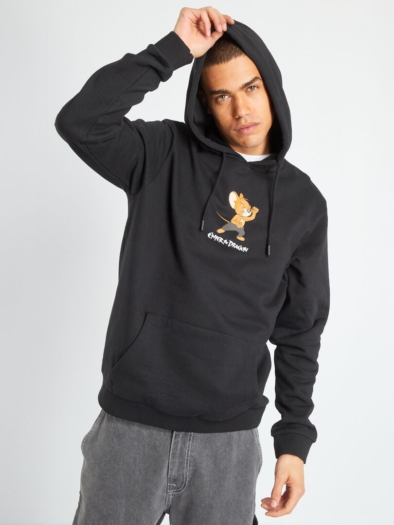 Moletom com capuz 'Tom & Jerry' - PRETO