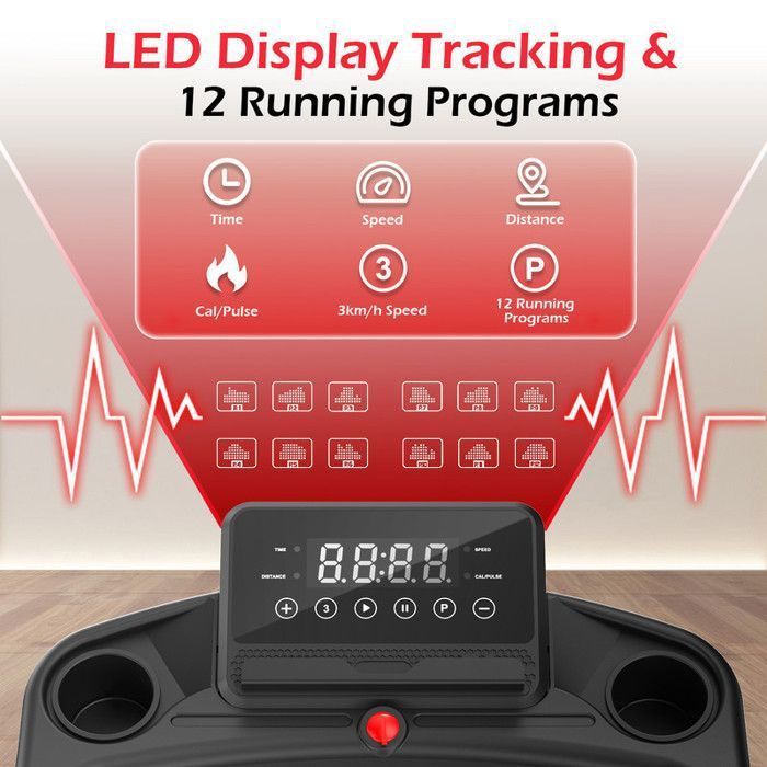 Tapis de course pliable - Dskeuzeew 4 en 1 Tapis de marche - Avec App et Bluetooth - Max.12 km/h - Surface 39 x103 cm