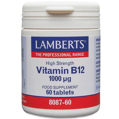 Lamberts B12-vitamiini (metyylikobalamiini) 1000 mikrogrammaa 60 tablettia