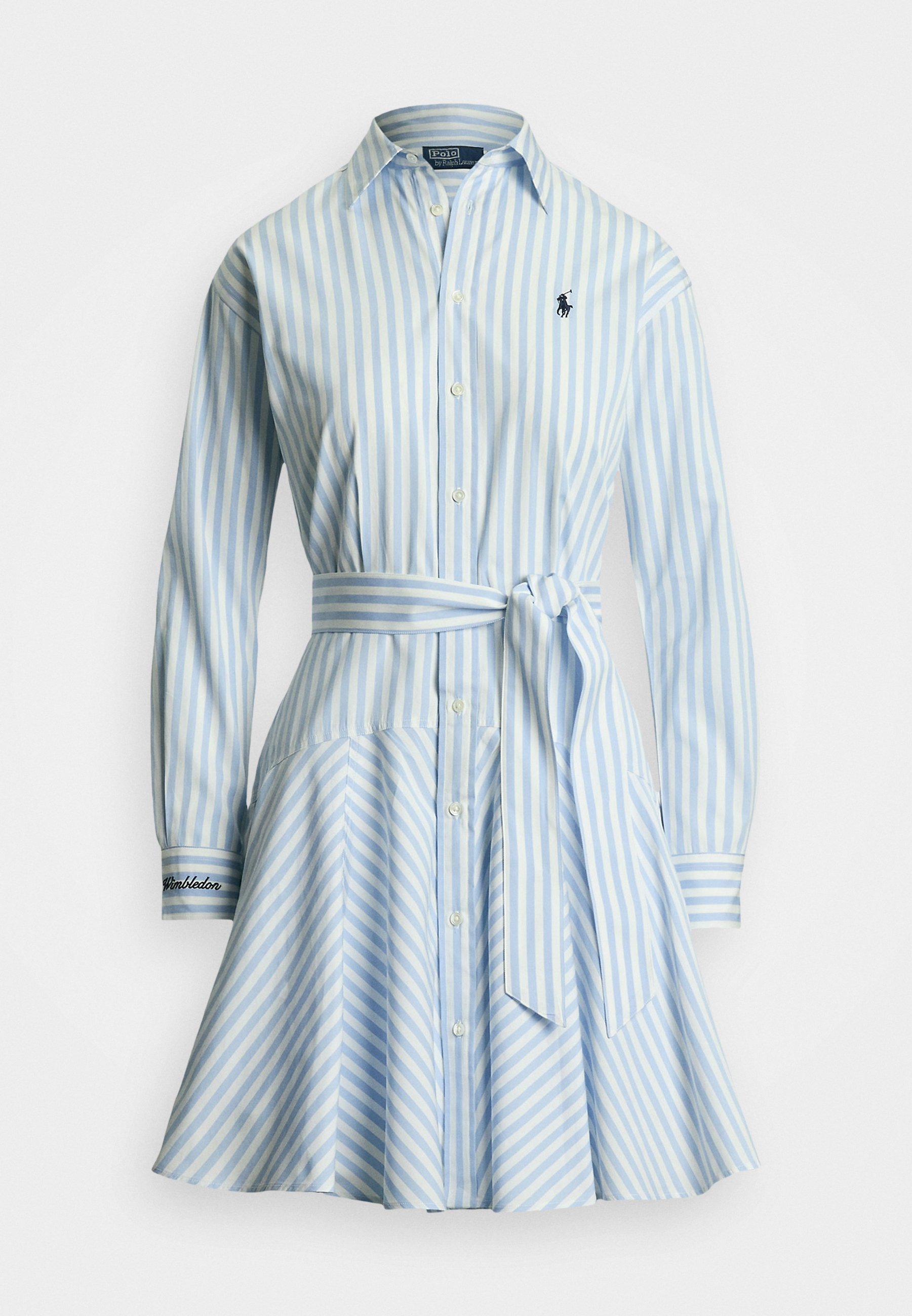 Polo Ralph Lauren WIMBLEDON STRIPED COTTON PANELED SHIRTDRESS - Košilové šaty - southport blue/ceramic white