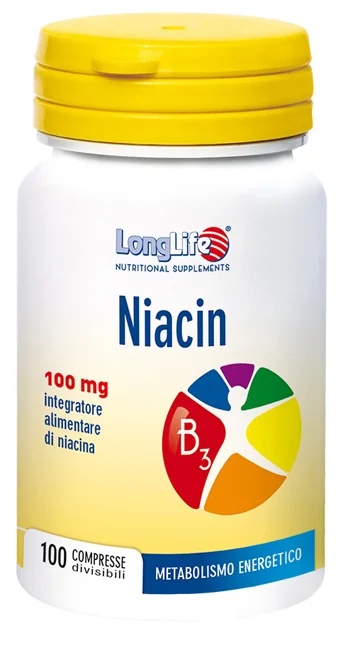 LONG LIFE LongLife Niacine Energie Metabolisme Supplement 100 tabletten Energie en vitaliteit