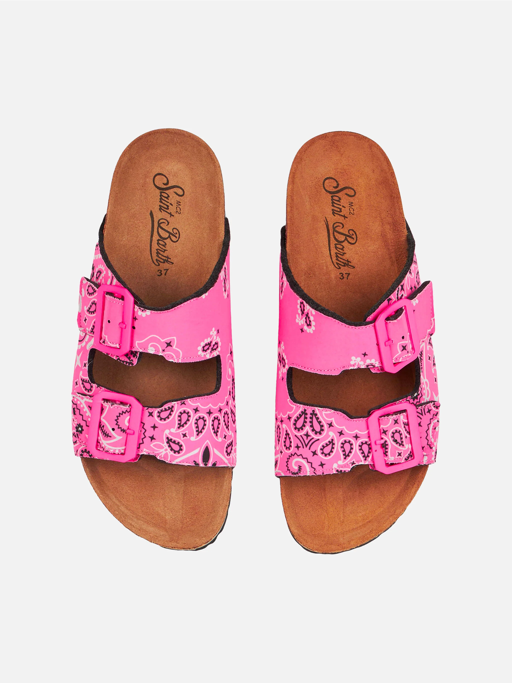 Damessandalen met roze bandana-print