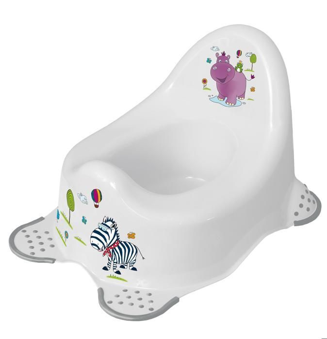MILLO BEBE White Nightstand with Non-Slip Feet - Hippo Design - Girl - From 18 Months