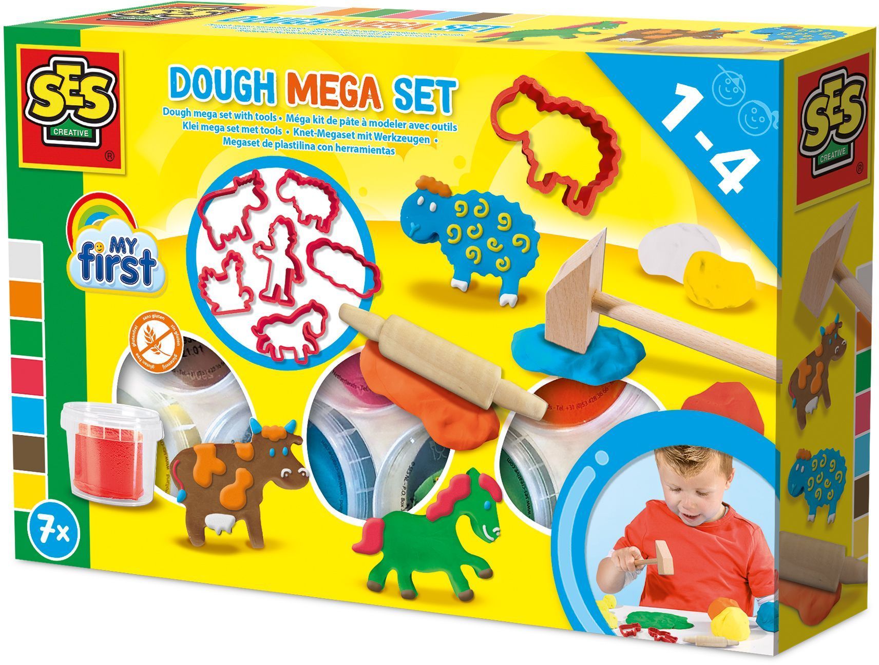Méga kit de pâte à modeler avec outils - SES CREAVITE - My first - Hobby 1 - 4 - Sensoriel - Apprendre les formes - Age : 1+