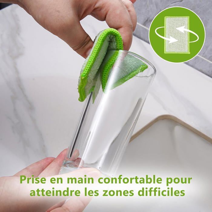 Spugne lavabili - WOODOURS - Microfibra ultra assorbente - Zero sprechi - Resistenti ai graffi