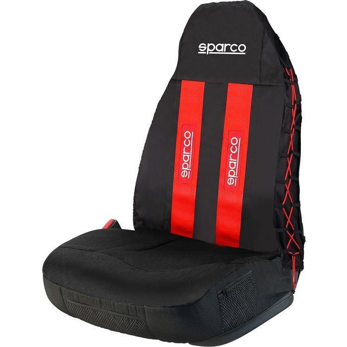 Funda para asiento de coche - SPARCO - Universal - Negro/Rojo - Poliéster/Esponja - Lavable