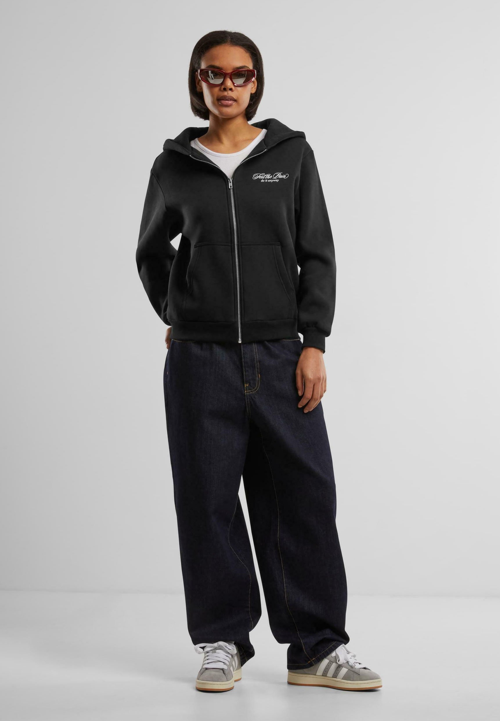 Mister Tee FEEL THE PAIN FLUFFY - Felpa con zip - nera