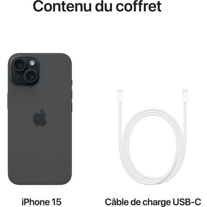 Apple iPhone 15 de 128 GB, negro (eSIM) (2023) - Reacondicionado - Buen estado