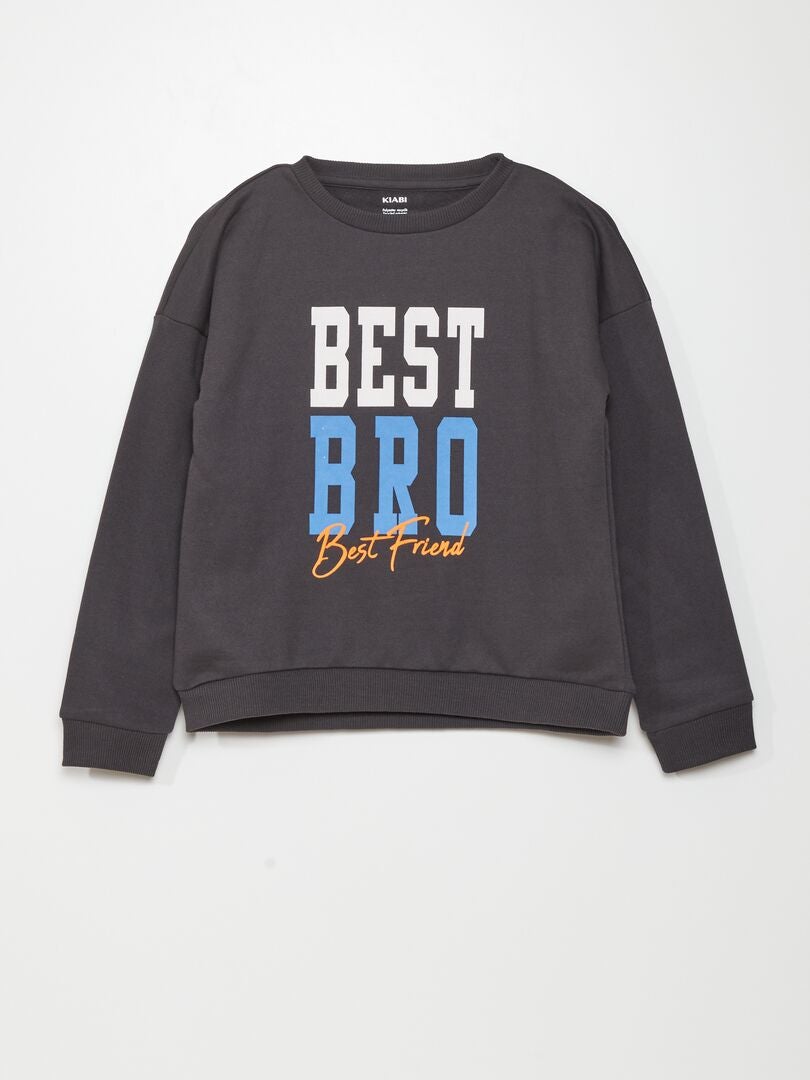 Sudadera polar estampada - NEGRA