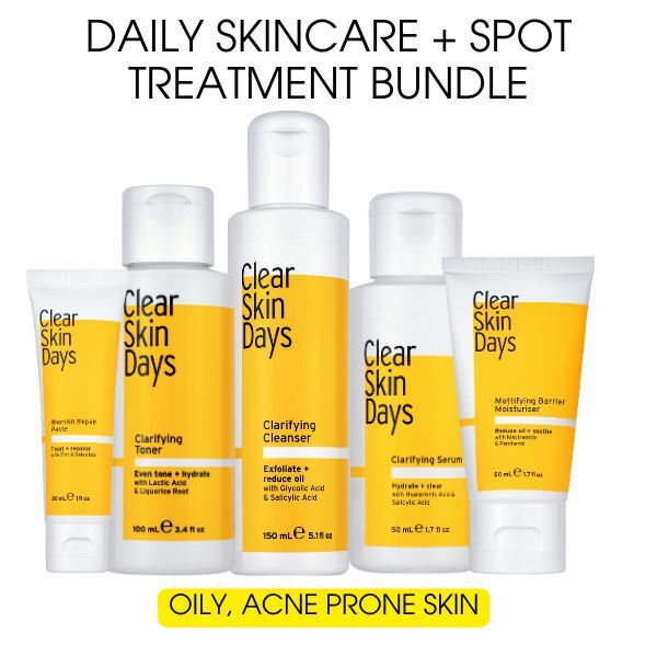 „Clear Skin Days“ riebiai odai skirta kasdienė rutina ir procedūrų rinkinys
