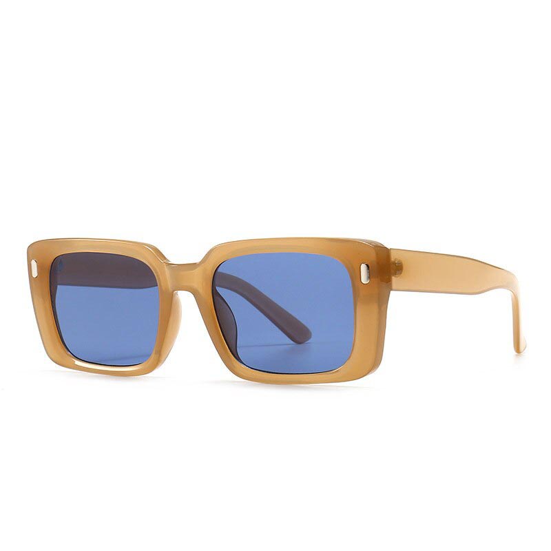 46634 Occhiali da sole quadrati retrò uomo donna, occhiali alla moda UV400, occhiali vintage
