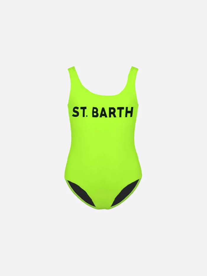 Babykostuum voor meisjes met St. Patrick's Day-print. Gele vlieg van Barth.