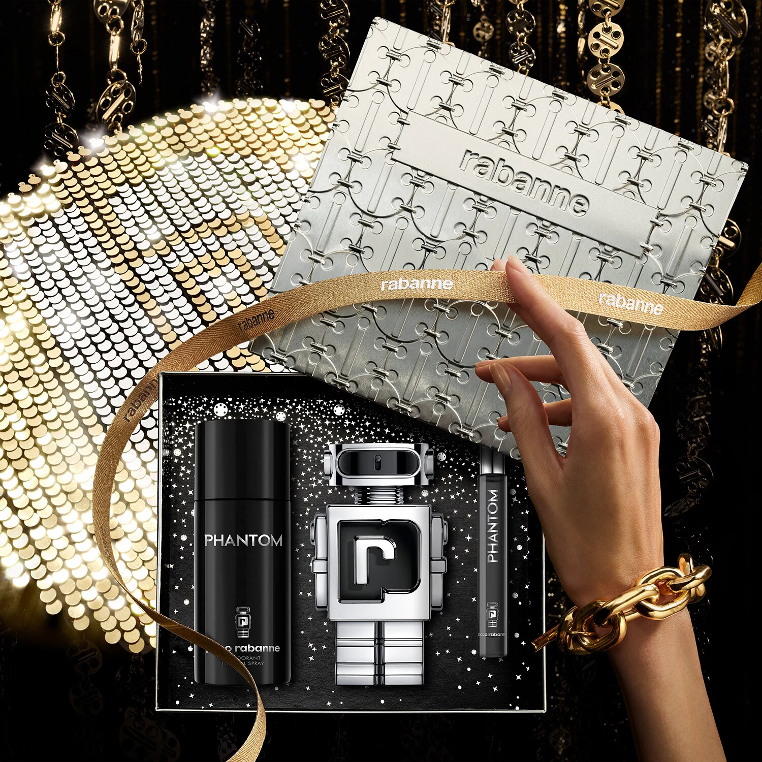 Set cadou Rabanne Phantom – Apă de toaletă, Deodorant spray și Spray de călătorie