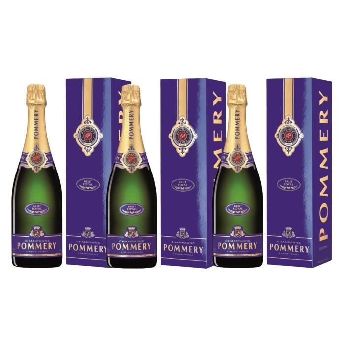 Champagne Pommery Brut Royal con estuche, 3 botellas de 75 cl