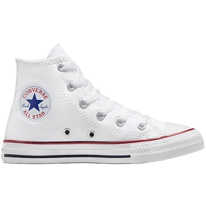 Alpargatas altas blancas Converse 3J253C con estrellas, unisex.