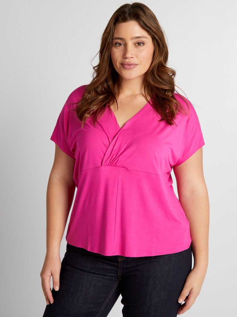 Camiseta de manga murciélago - ROSA