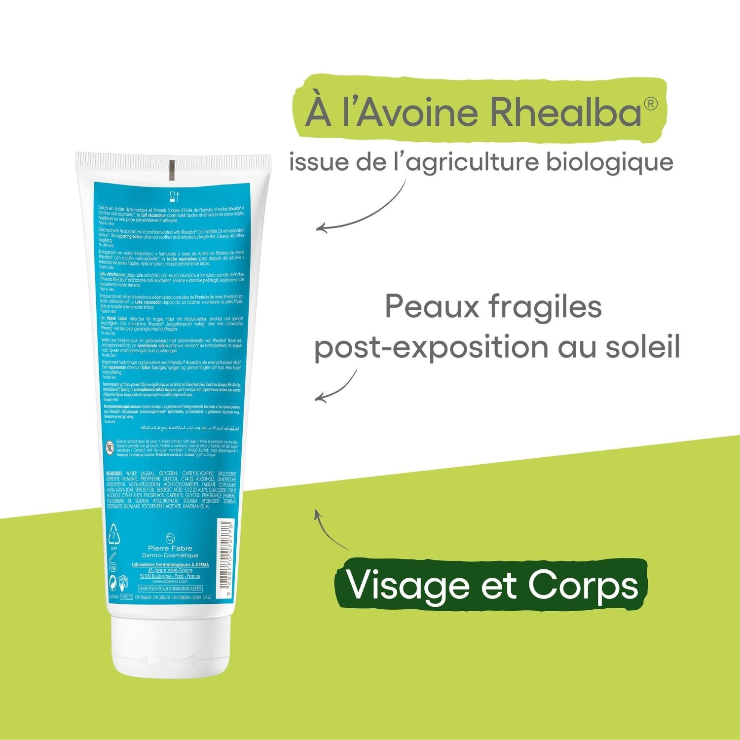 A-DERMA Lait réparateur hydratant après-soleil