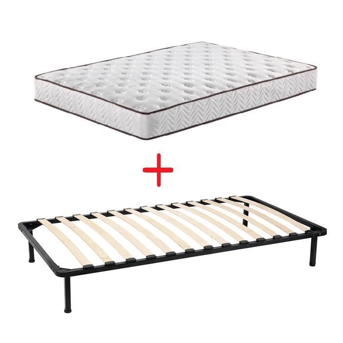Conjunto de colchón y base de cama de 90 x 190 cm - COLCHÓN Y BASE DE CAMA