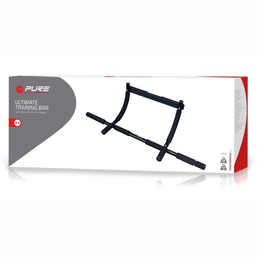 Pure2improve zwarte fitnessstang