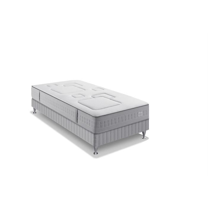 SIMMONS SW3 Set 90 x 190 cm mattress + bed base - 25 cm thick - No Flip - Pocket springs - Firm - Made in France