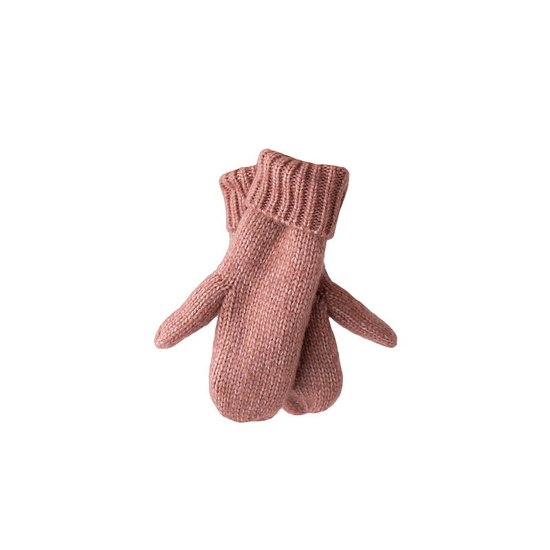 Handschuhe puderrosa, Mohair-Optik