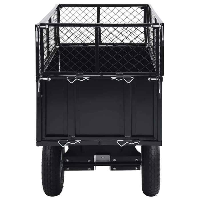 Remolque basculante vidaXL para cortacésped, capacidad de carga de 150 kg.