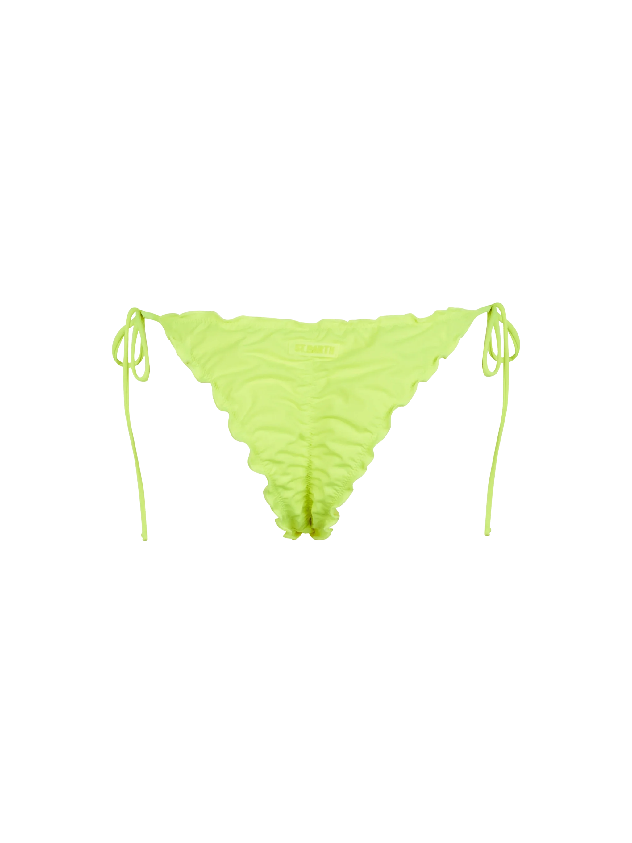 Culotte de bain taille haute jaune fluo pour femme, modèle Miami