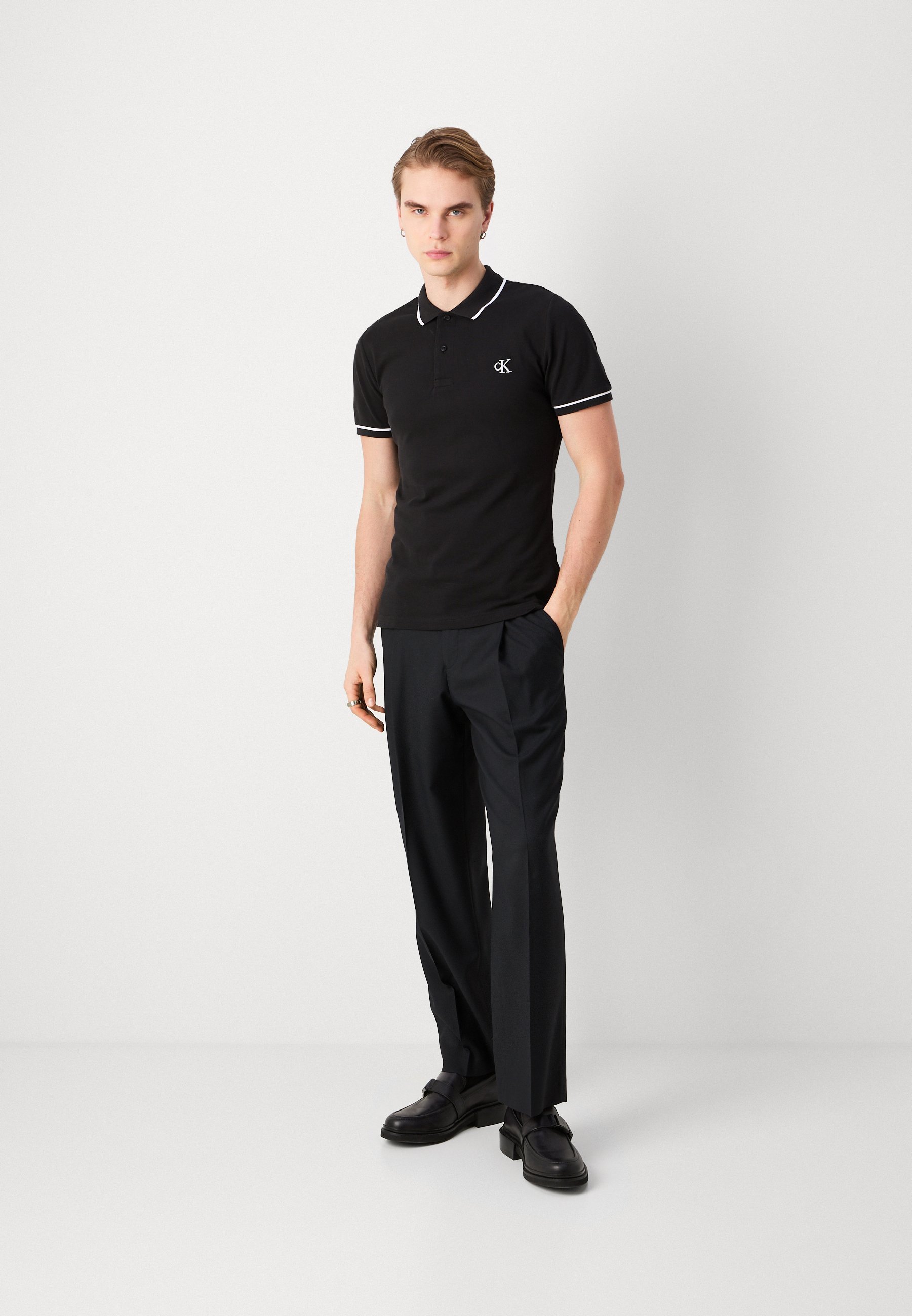 Calvin Klein Jeans TIPPING SLIM - Poloshirt - schwarz