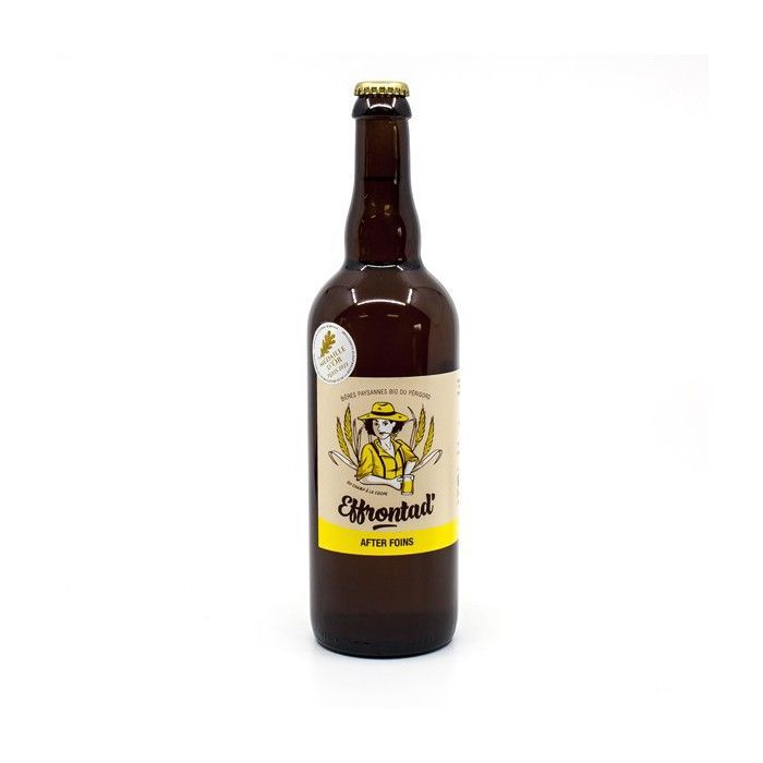 Artisanal Blonde Beer from Périgord, After Foin Brewery Effrontad' Organic 75cl