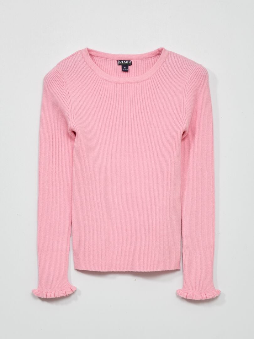 Trui met ribbels - Roze