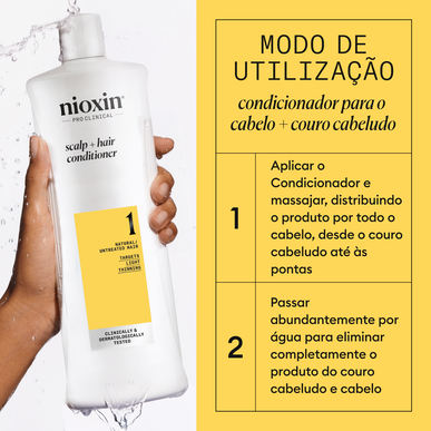 Nioxin Professionals Scalp 1 Target Light Thinning Balsam for naturlig hår, 1000 ml