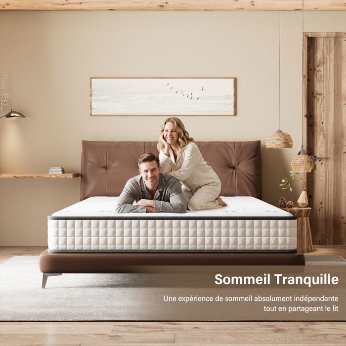 Colchón de 140x190 cm, de espuma viscoelástica, 22 cm de grosor, con soporte perfecto, alta elasticidad y ultratranspirable.
