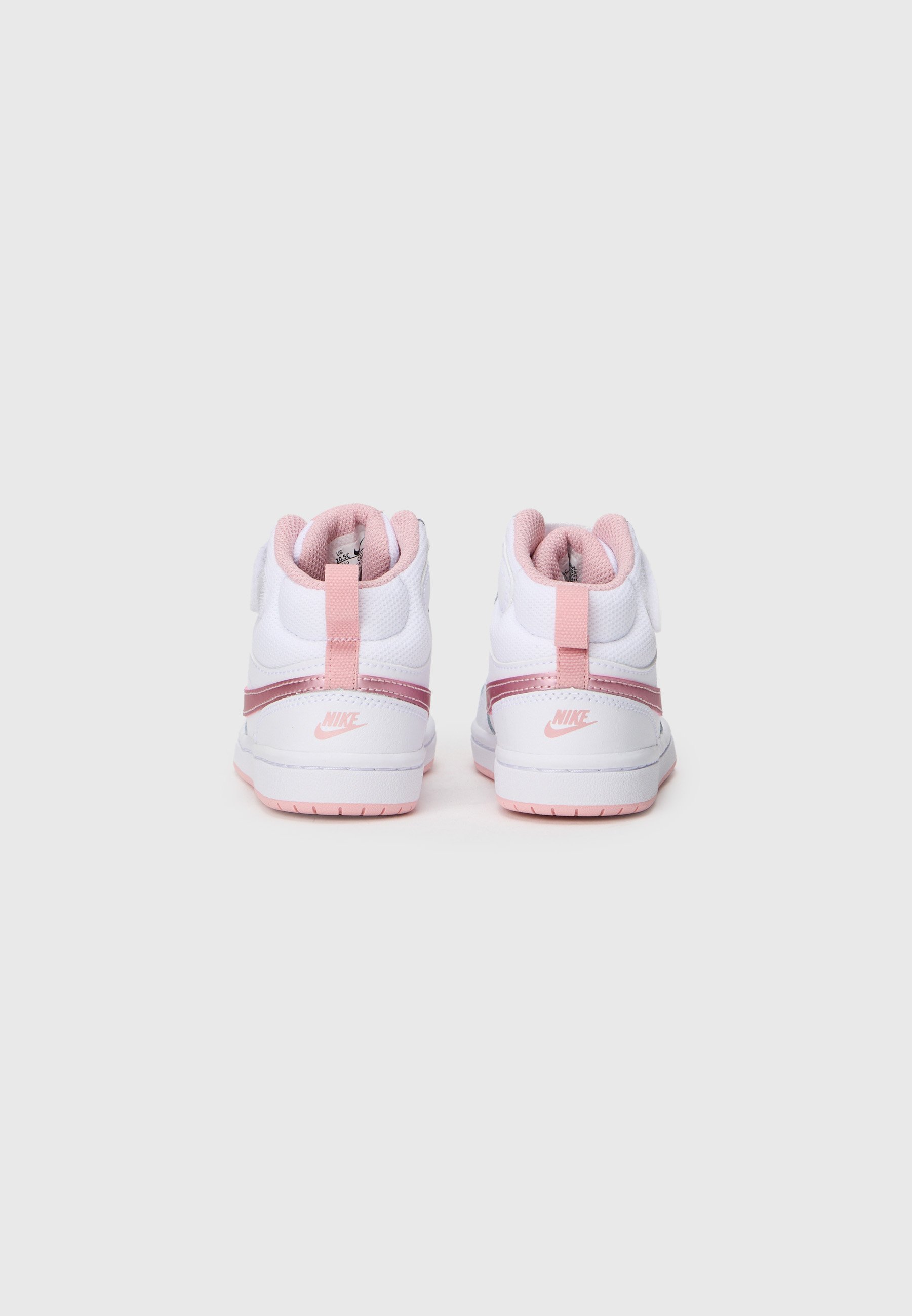 Nike Sportswear COURT BOROUGH MID UNISEX - Hoge sneakers - wit/roze glans