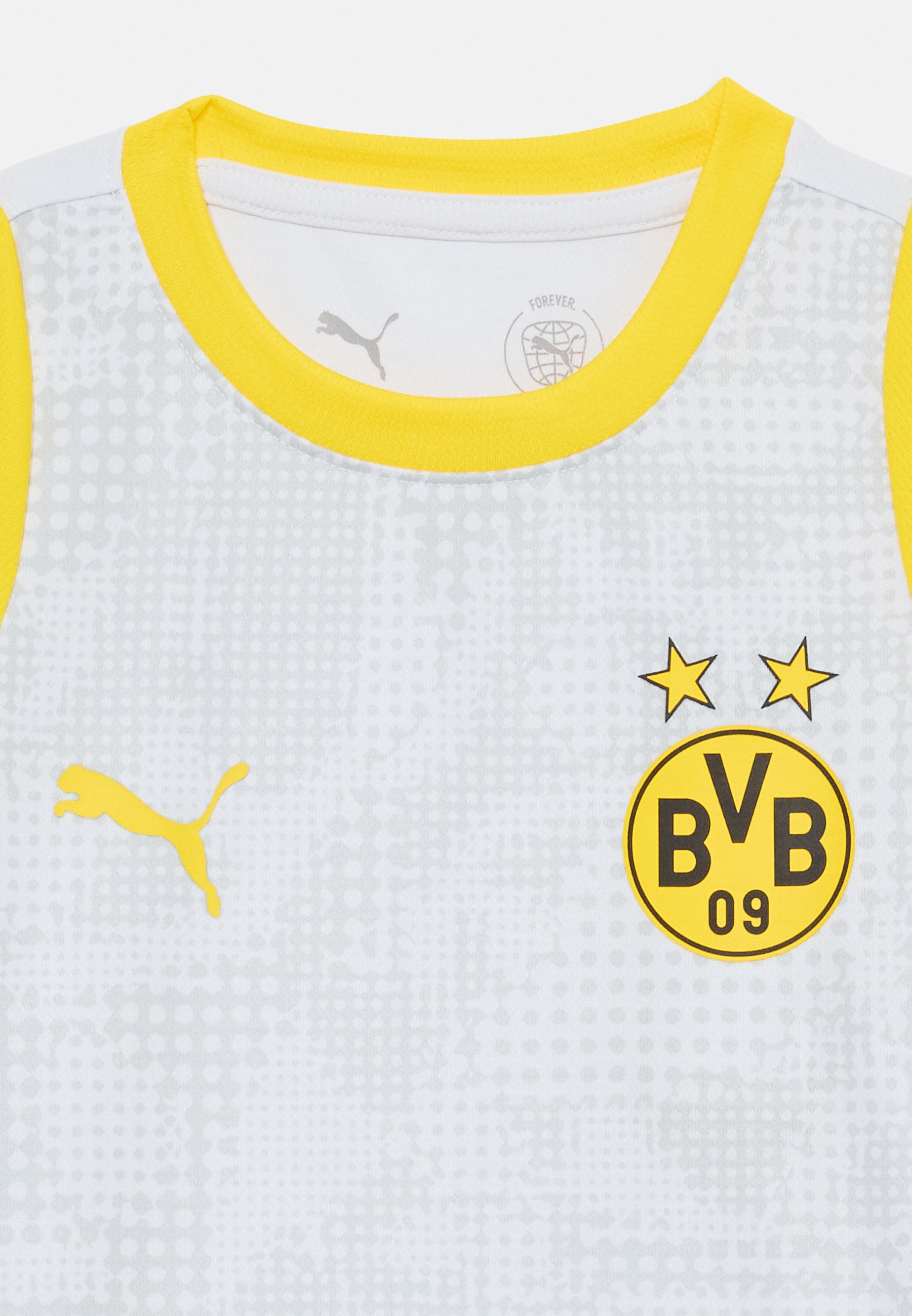 Puma BVB TRAINING JUNIOR UNISEX - Sportska majica kratkih rukava - srebrna magla/brže žuta