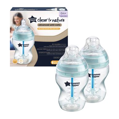 Sada kojeneckých lahví Tommee Tippee Anti-Colic Advanced, zelená, 2 kusy.