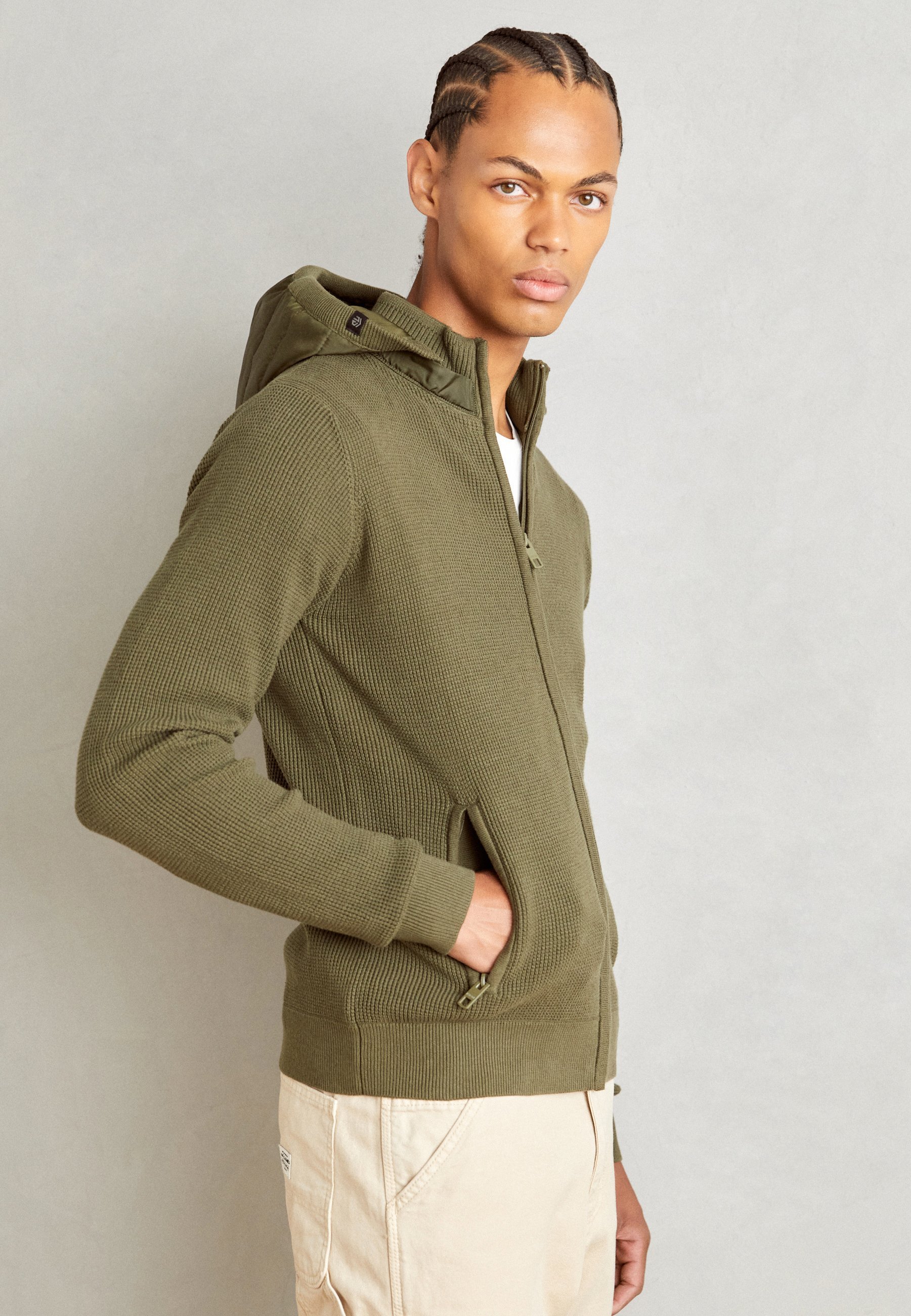 INDICODE JEANS Cardigan - olijfgroen
