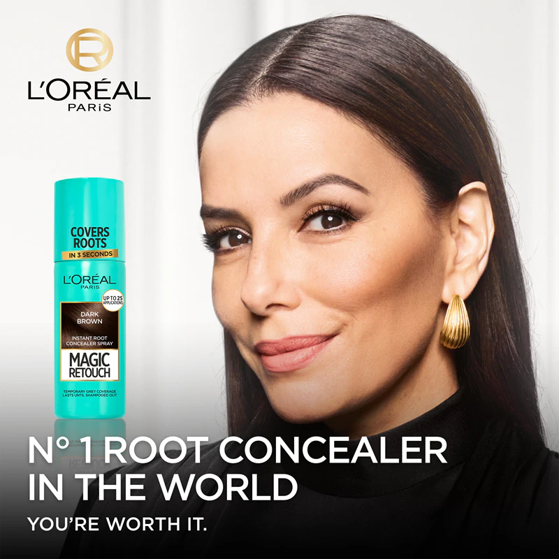 L'Oréal Paris Magic Retouch spray voor het direct bijwerken van uitgroei.