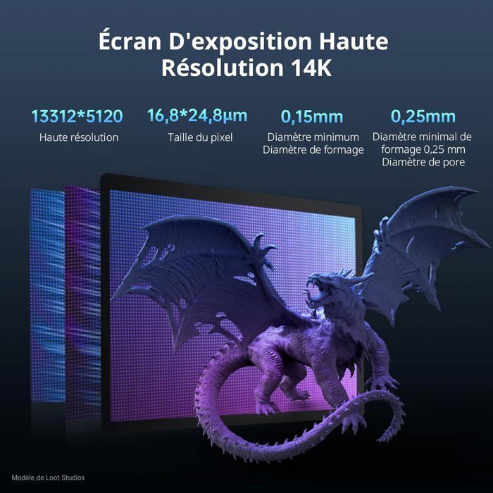 Imprimante 3D Résine - ANYCUBIC - Photon Mono M7 - Écran 10,1'' 14K - Impression Rapide 150mm/h - Noir