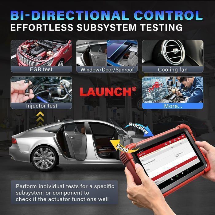 Herramienta de diagnóstico automotriz multimarca - LAUNCH - CRP919XBT - Control bidireccional - DBScar VII VCI - USB A/USB C