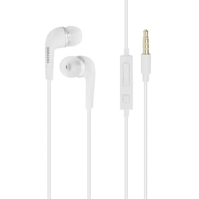 Auriculares intrauditivos originales EHS64AVFWE blancos con función manos libres para Samsung Galaxy M10