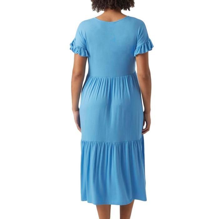 Robe d'allaitement - MAMALICIOUS - Helen - Bleu - Col V - Manches courtes
