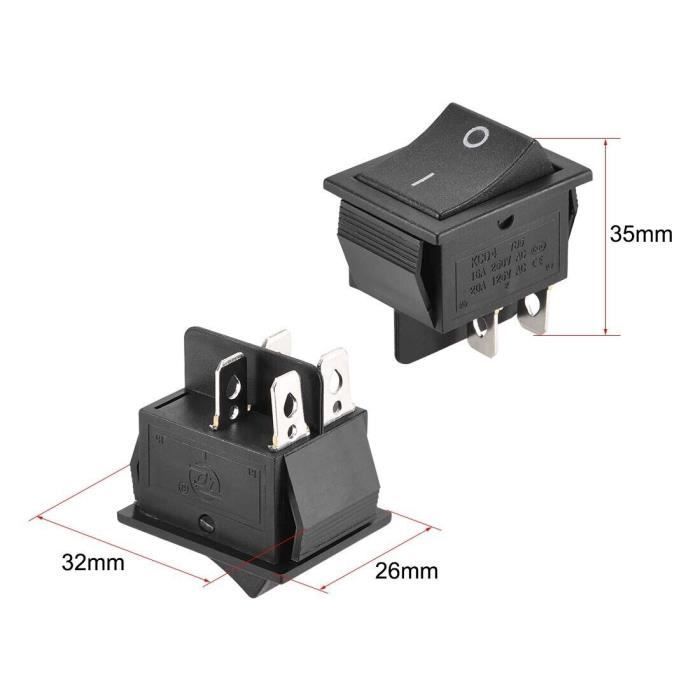 Interruptor basculante - Sin especificar - 2 pines - 16A - 250VAC - Negro