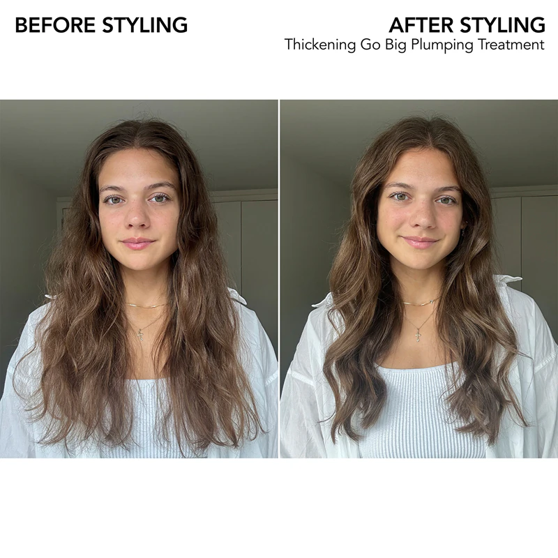 Sprej Bumble and Bumble Thickening Go Big Plumping Treatment pro objem během fénování a finální úpravy vlasů