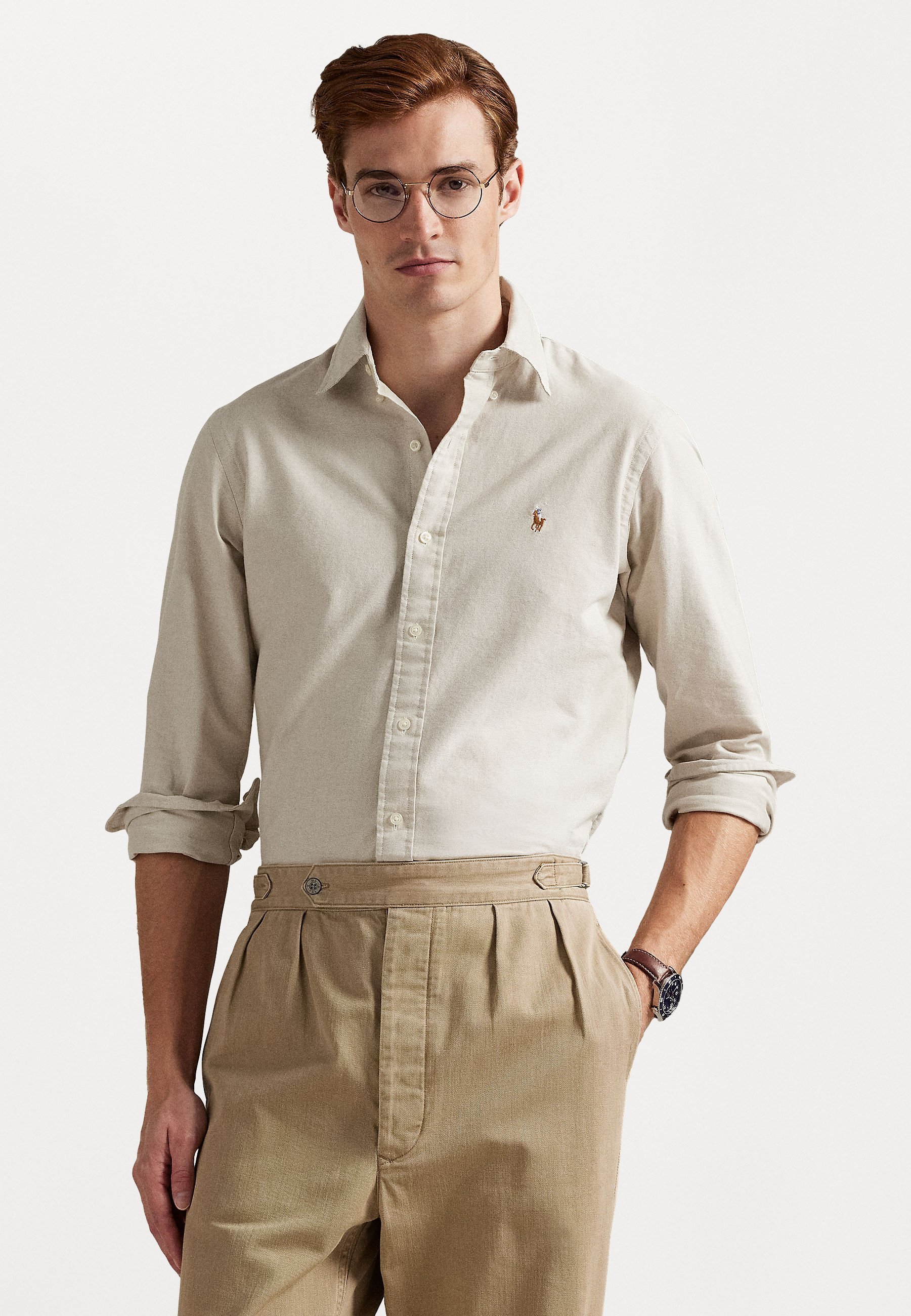 Polo Ralph Lauren CUSTOM FIT OXFORD SHIRT - Shirt - kustbeige