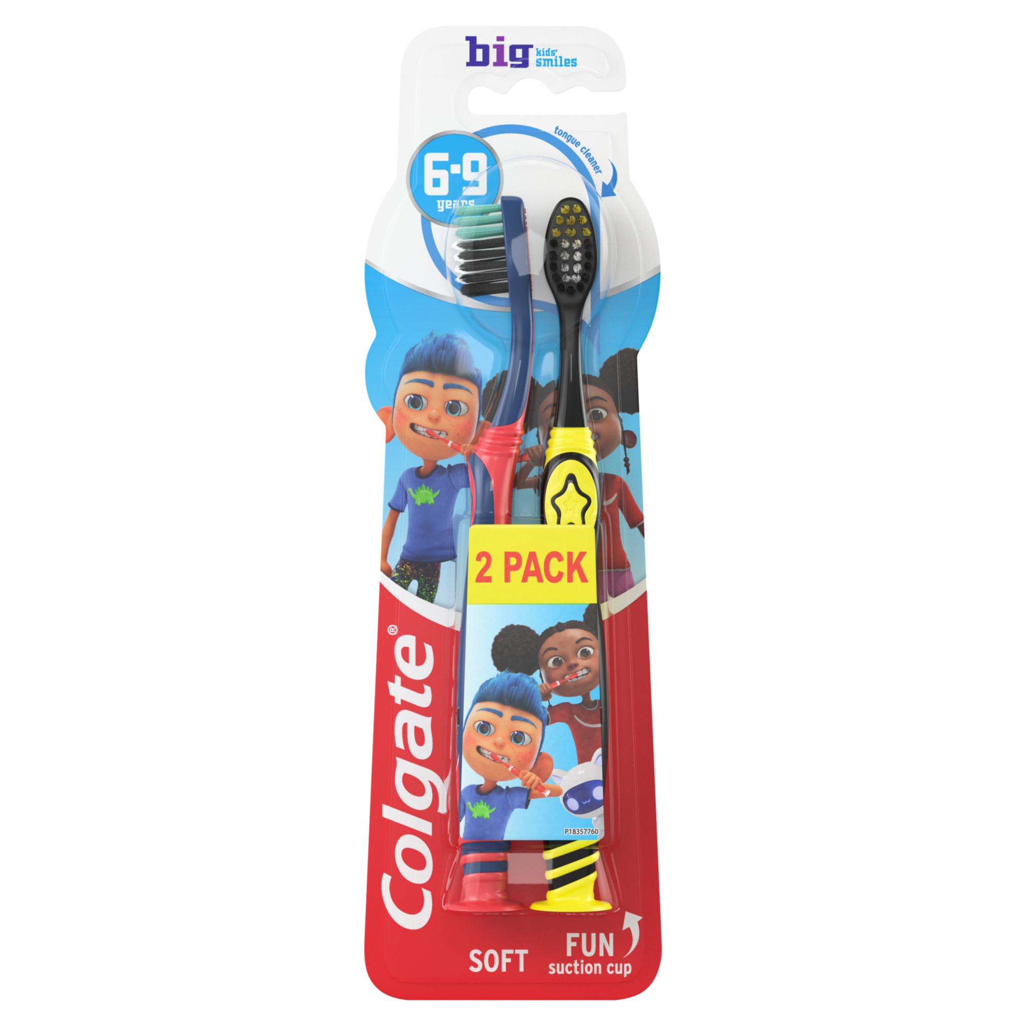 Colgate tannbørste for barn fra 6 år, myk, 2 stk.