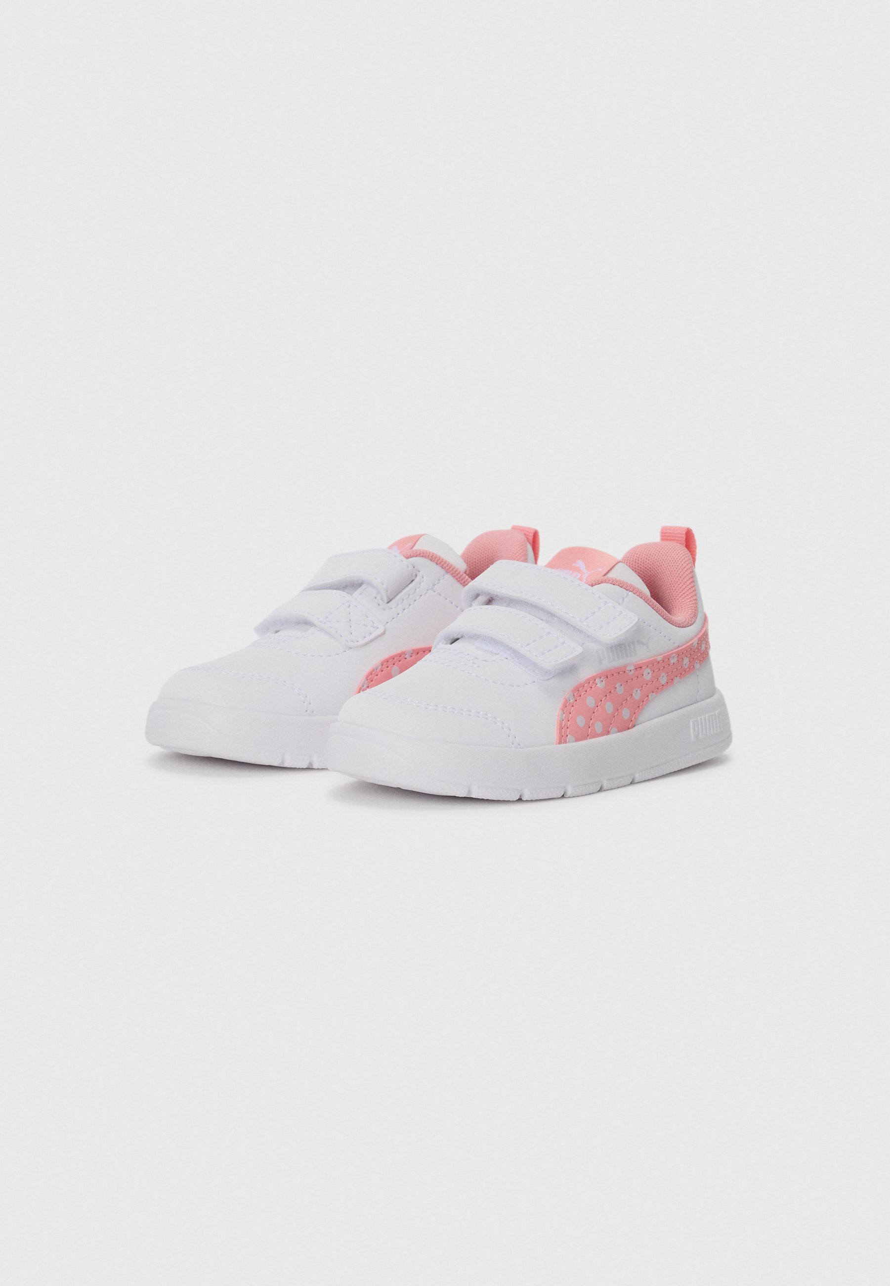 Puma COURTFLEX V3 DOTTY UNISEX - Buty do biegania po asfalcie - białe/różowe/srebrne